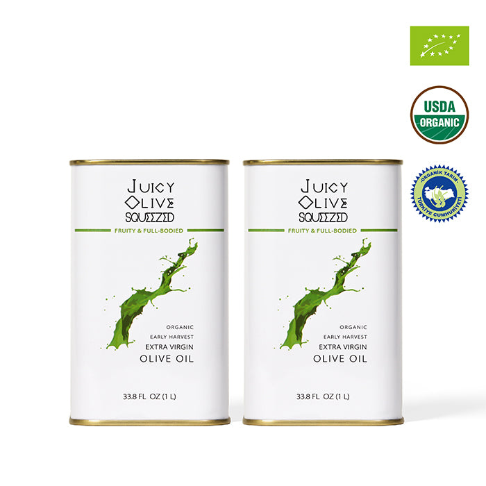 Fruity & Full-Bodied | Organic Early Harvest Extra Virgin Olive Oil | 1 L Tin | Acidity ≤0.2%