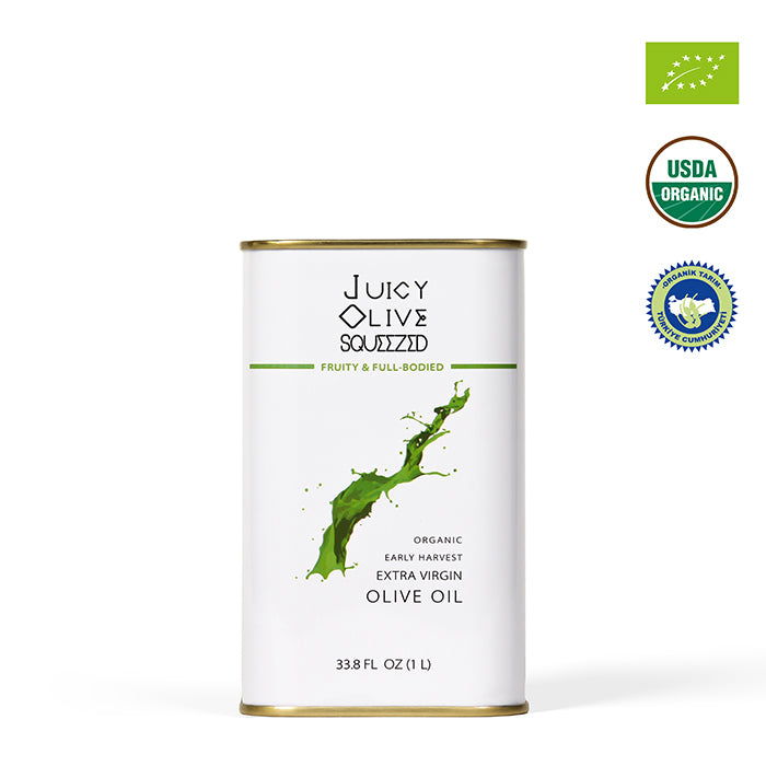 Fruity & Full-Bodied | Organic Early Harvest Extra Virgin Olive Oil | 1 L Tin | Acidity ≤0.2%