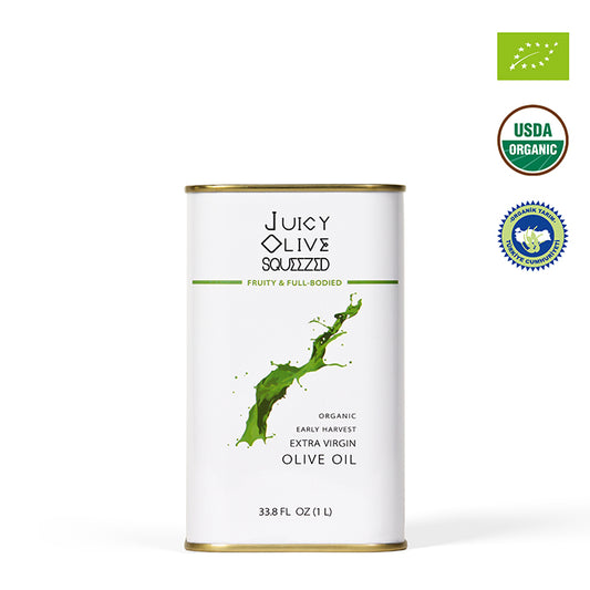 Fruity & Full-Bodied | Organic Early Harvest Extra Virgin Olive Oil | 1 L Tin | Acidity ≤0.2%