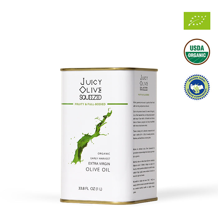 Fruity & Full-Bodied | Organic Early Harvest Extra Virgin Olive Oil | 1 L Tin | Acidity ≤0.2%