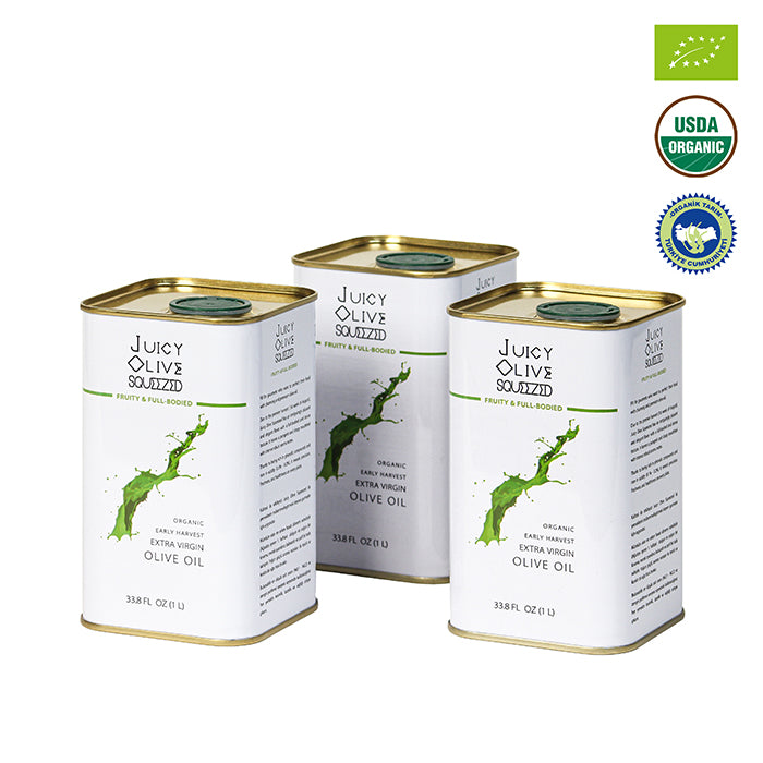 Fruity & Full-Bodied | Organic Early Harvest Extra Virgin Olive Oil | 1 L Tin | Acidity ≤0.2%