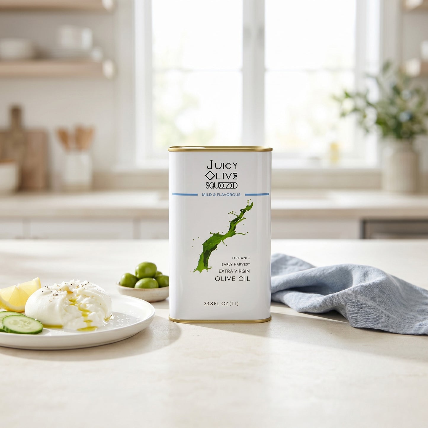 Mild & Flavorous | Organic Early Harvest Extra Virgin Olive Oil | 1 L Tin | Acidity ≤0.3%