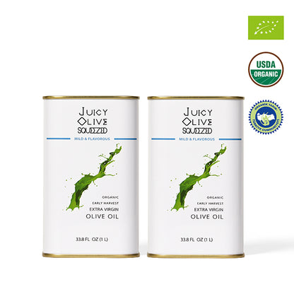 Mild & Flavorous | Organic Early Harvest Extra Virgin Olive Oil | 1 L Tin | Acidity ≤0.3%