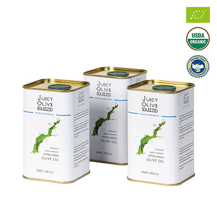 Mild & Flavorous | Organic Early Harvest Extra Virgin Olive Oil | 1 L Tin | Acidity ≤0.3%