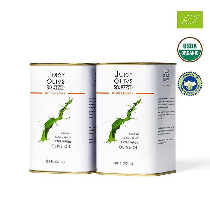 Relish & Smooth | Organic Early Harvest Extra Virgin Olive Oil | 1 L Tin | Acidity ≤0.2%