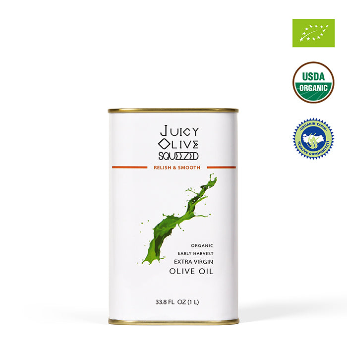 Relish & Smooth | Organic Early Harvest Extra Virgin Olive Oil | 1 L Tin | Acidity ≤0.2%
