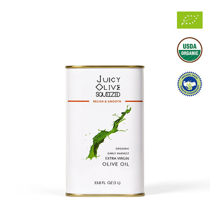 Relish & Smooth | Organic Early Harvest Extra Virgin Olive Oil | 1 L Tin | Acidity ≤0.2%