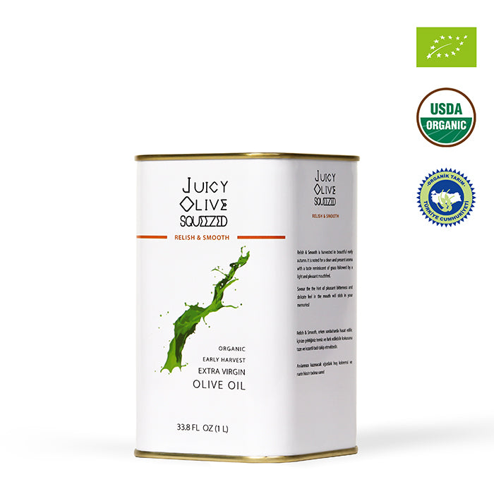 Relish & Smooth | Organic Early Harvest Extra Virgin Olive Oil | 1 L Tin | Acidity ≤0.2%