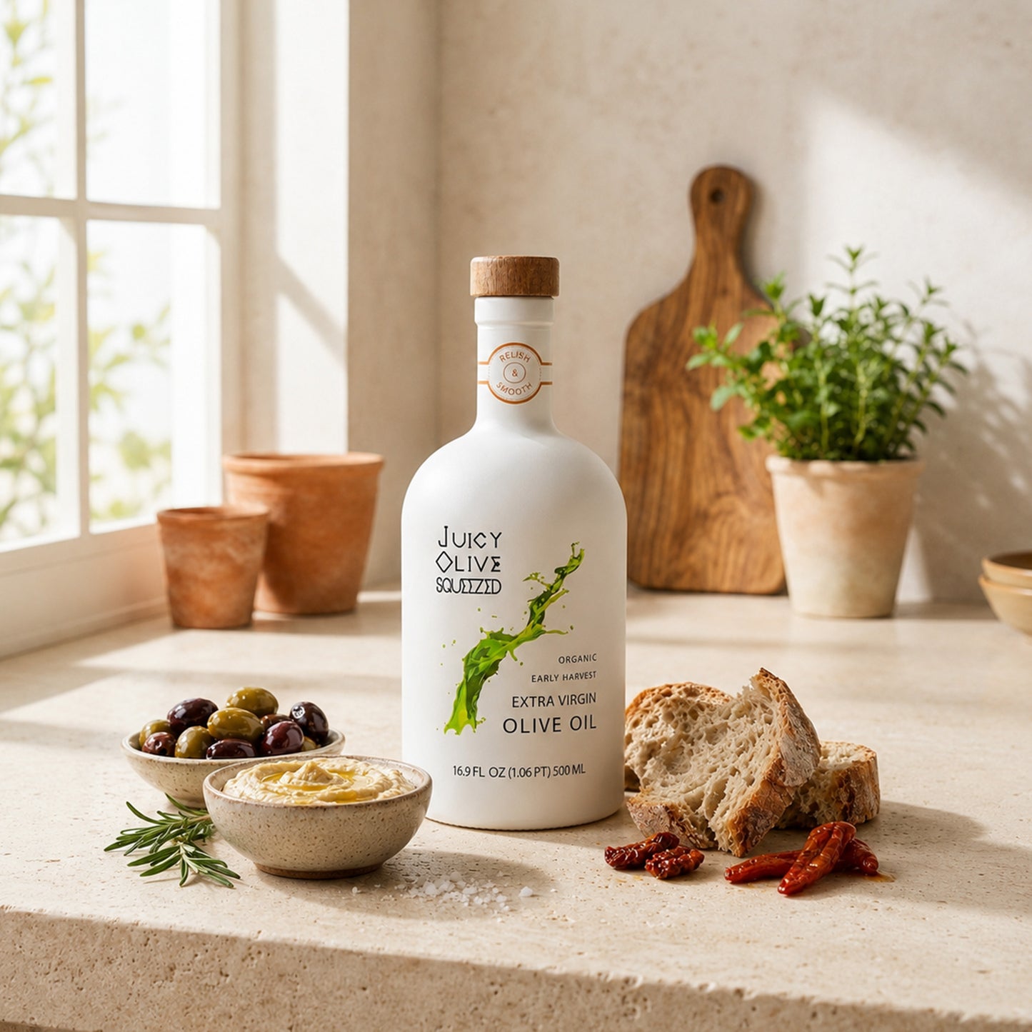 Relish & Smooth | Organic Early Harvest Extra Virgin Olive Oil | 500 Ml Bottle | Acidity ≤0.2%